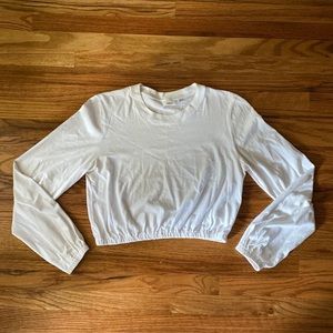 Wilfred White Long Sleeve Crop Top